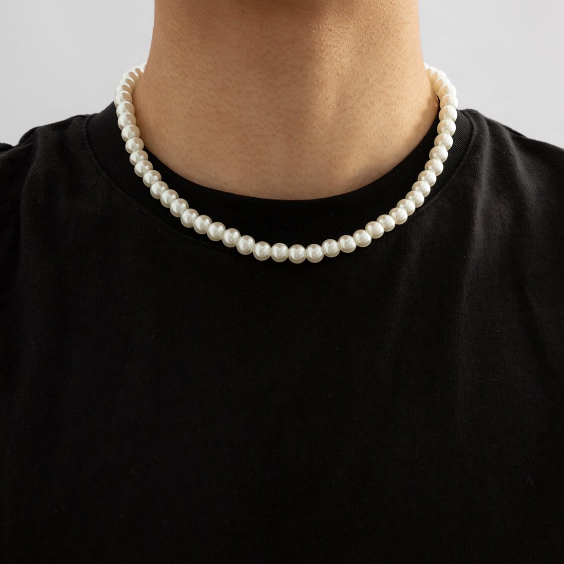 Men Accessories Neck Chain - Semplice collana girocollo corta con perline