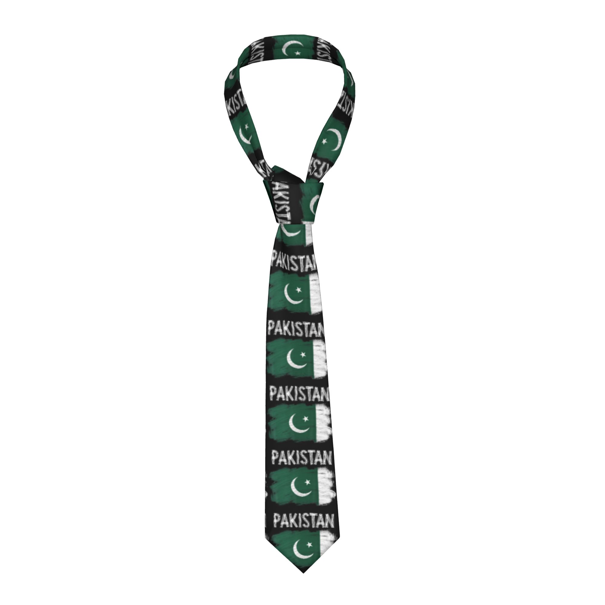 Men Accessories Pakistan - Cravatta con bandiera pakistana, cravatta classica