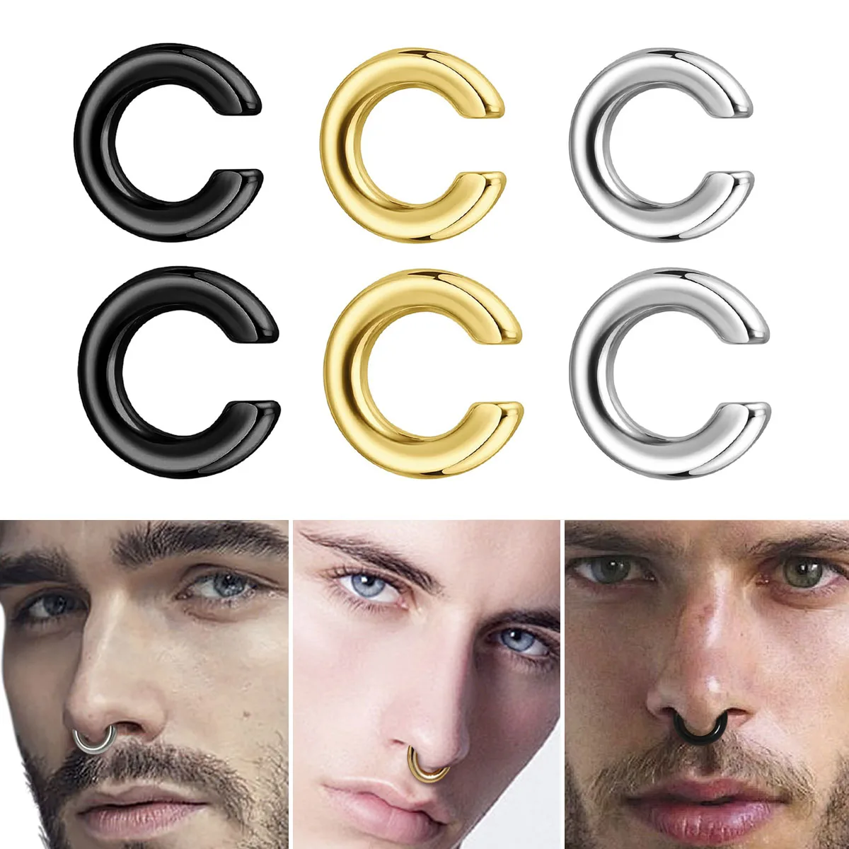 Men Accessories Earrings - 1 pz Anello da naso a
