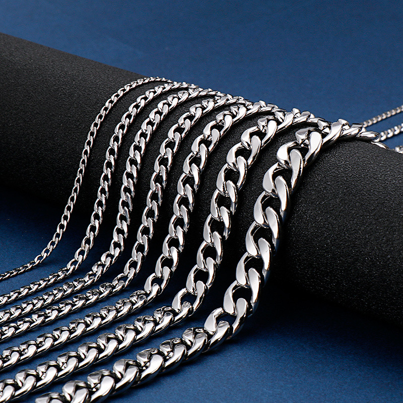 Collana a catena cubana piatta - Men Accessories Neck Chain recensione e prezzo