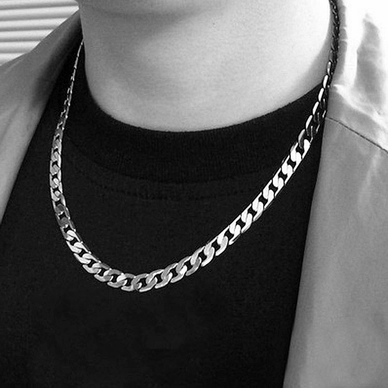 Collana a catena cubana piatta - Men Accessories Neck Chain recensione e prezzo